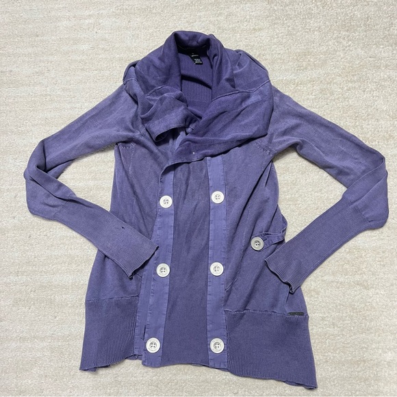 Billabong Y2K Knit Sweater Pullover Purple Double Breasted Women's Medium (8) - Picture 1 of 9